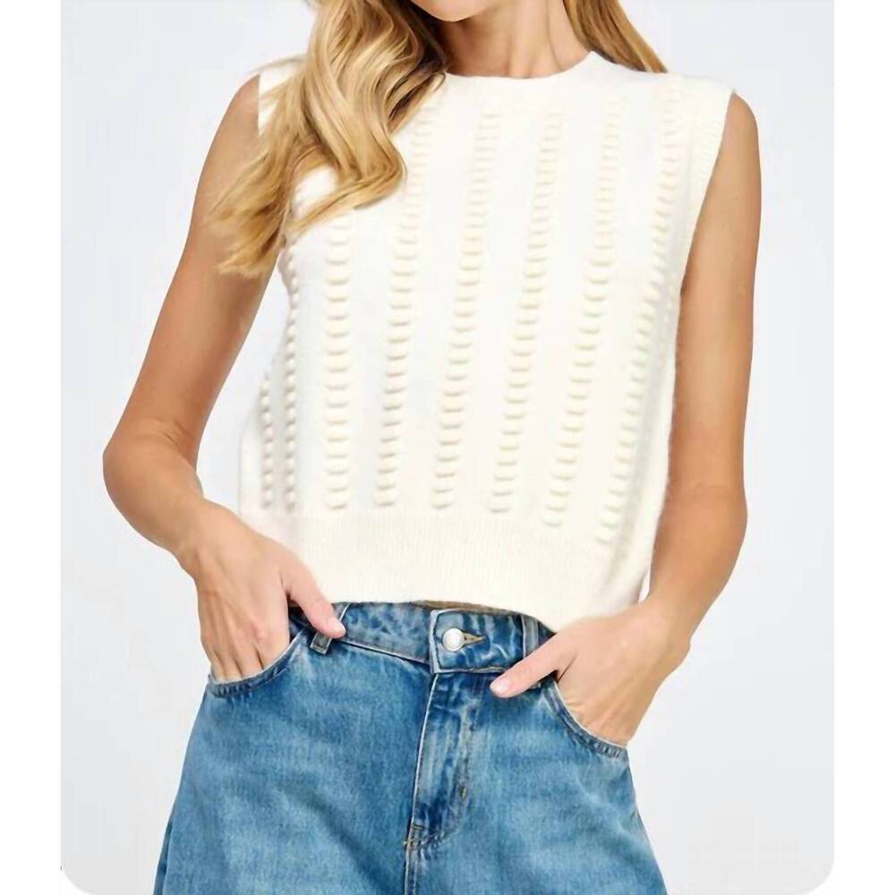 NEW STRUT & BOLT breezy knit textured top in cream